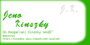 jeno kinszky business card